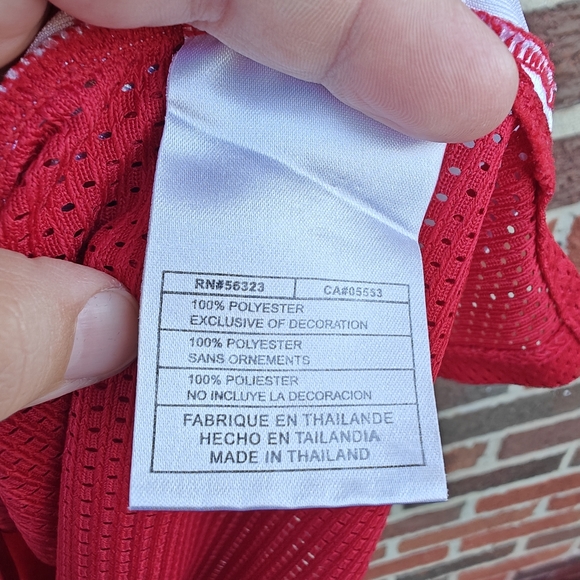 Nike Y2K Vintage Basketball Workout Mesh Sleeveless Shirt Red White Sz XXL Men's - Picture 6 of 9